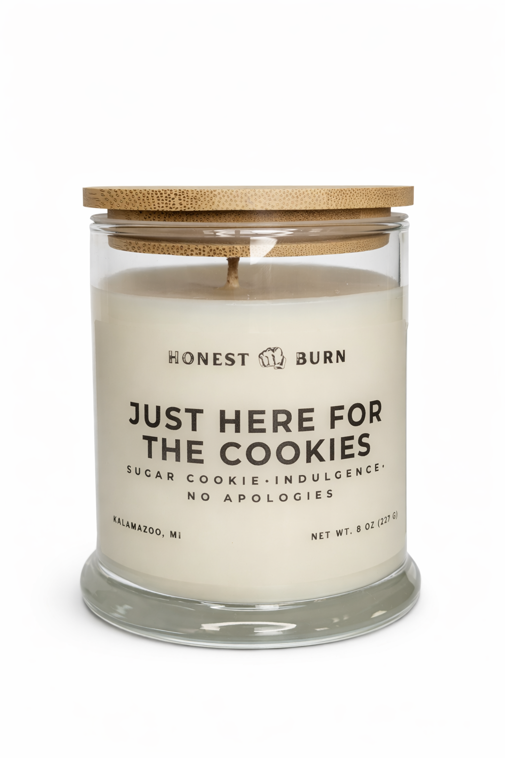 Just Here for the Cookies Candle - 8 oz. Candle - Soy Wax - Hand Poured - Sugar Cookie, Indulgence, No Apologies