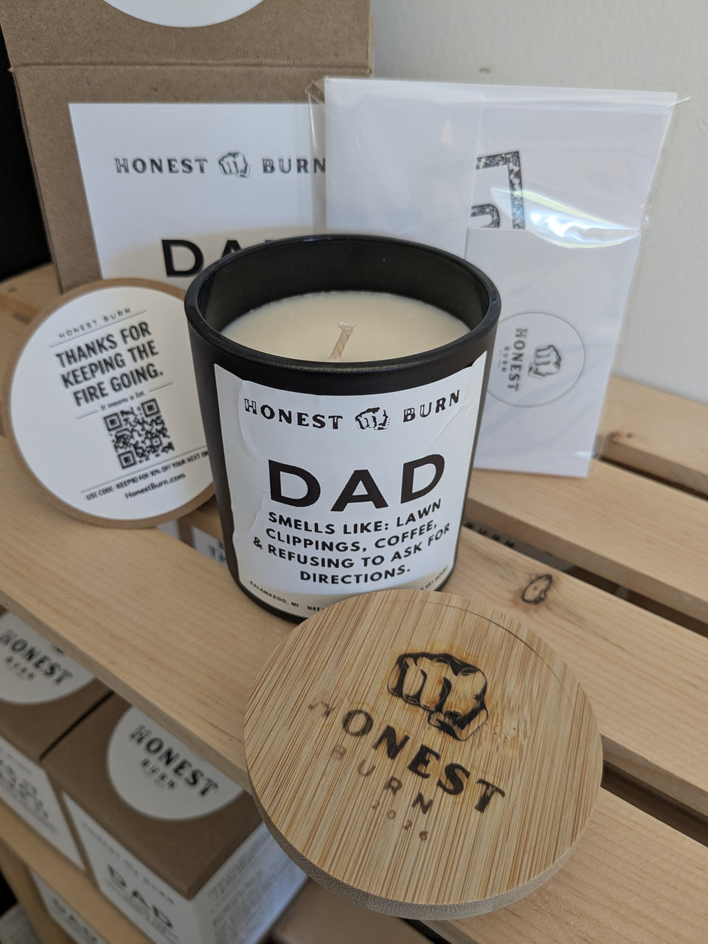 Dad candle - lawn clippings and getting lost - funny father's day gift