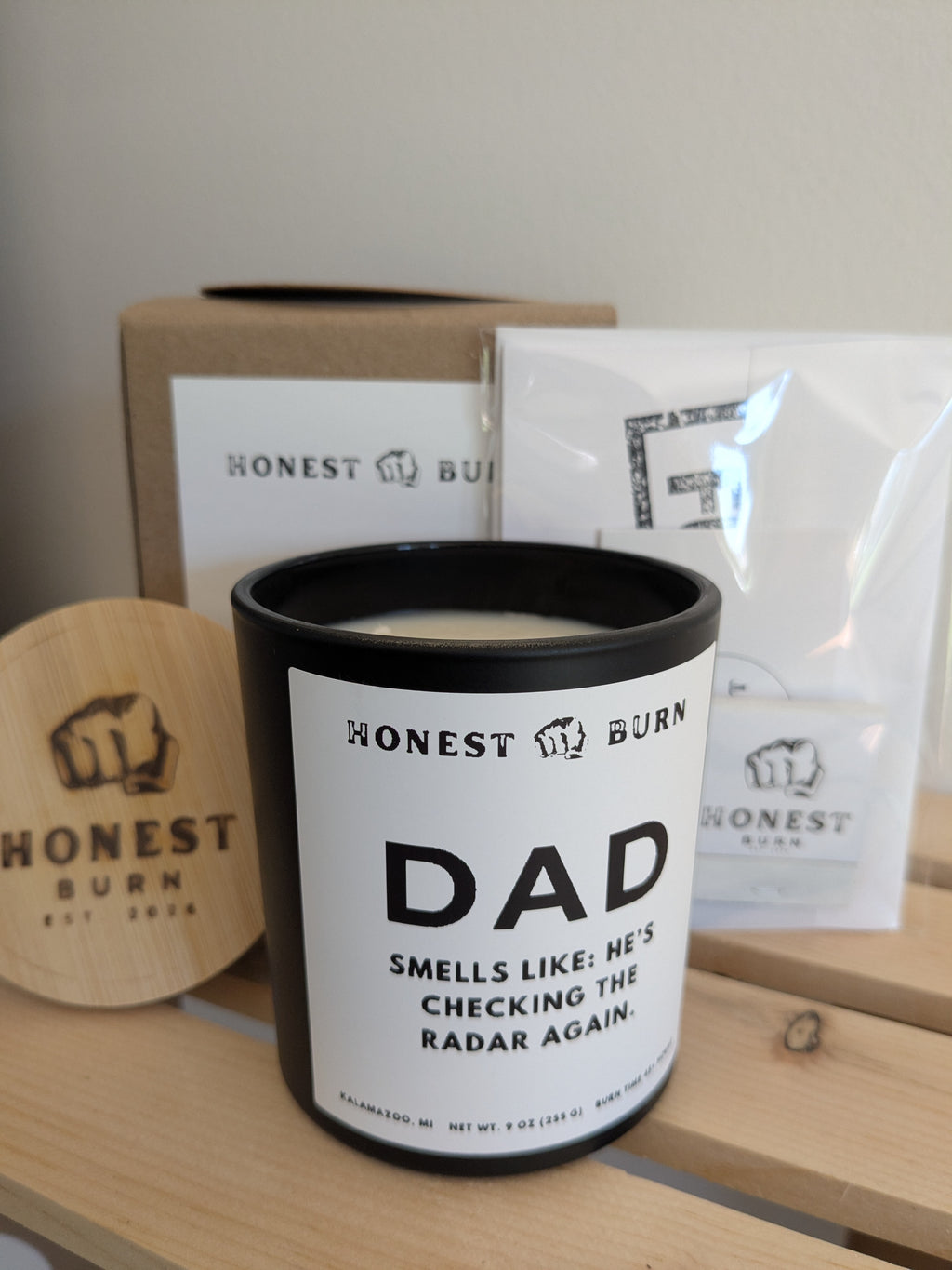 Dad Candle - checking the radar - father's day gift