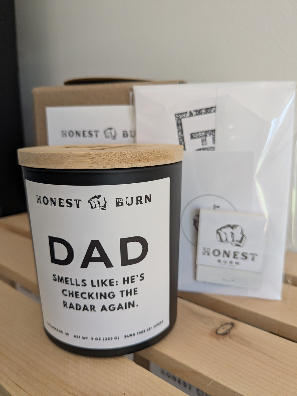 Dad Candle - checking the radar - father's day gift