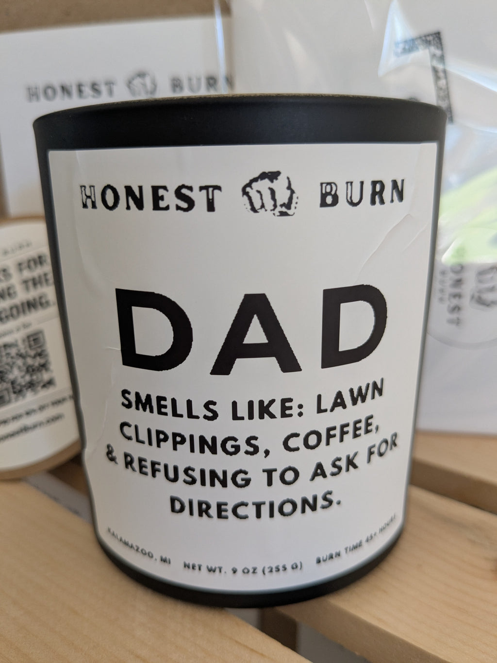 Dad candle - lawn clippings and getting lost - funny father's day gift