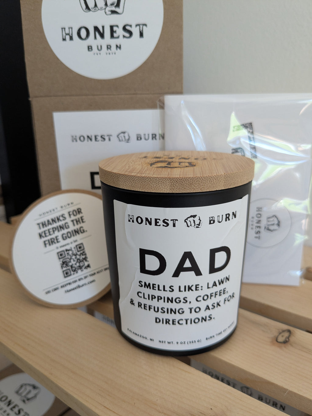 Dad candle - lawn clippings and getting lost - funny father's day gift