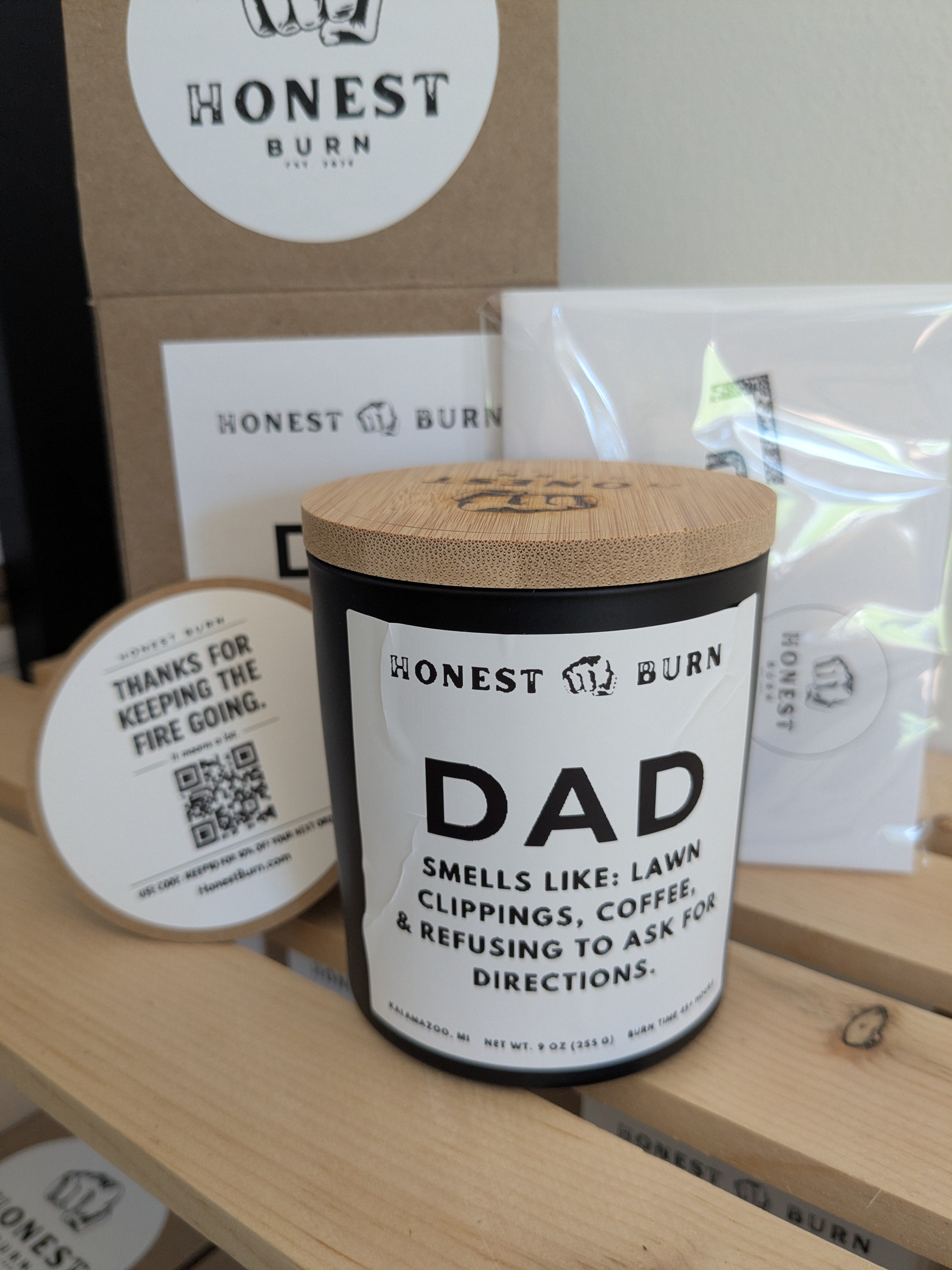 Dad candle - lawn clippings and getting lost - funny father's day gift