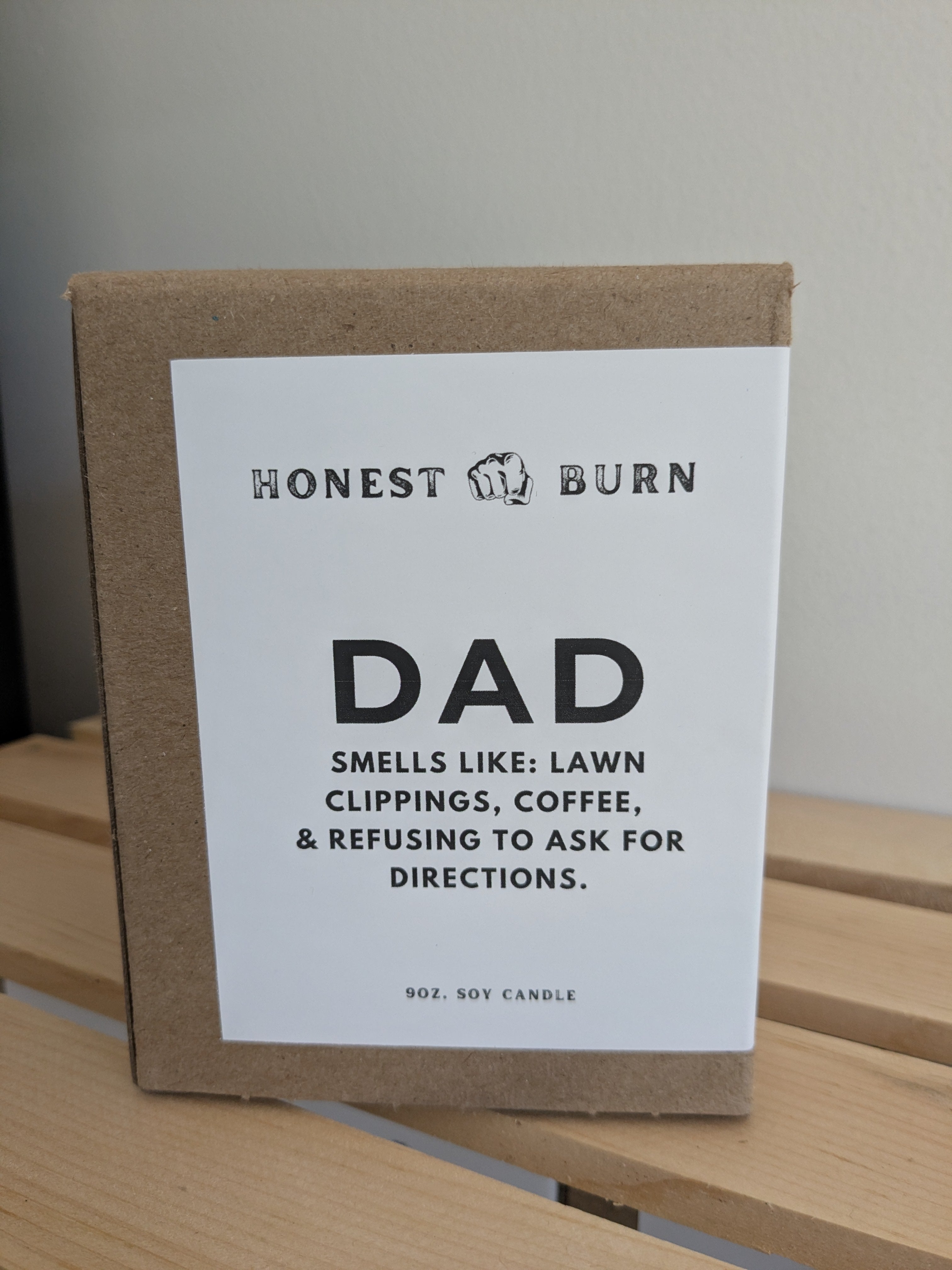 Dad candle - lawn clippings and getting lost - funny father's day gift