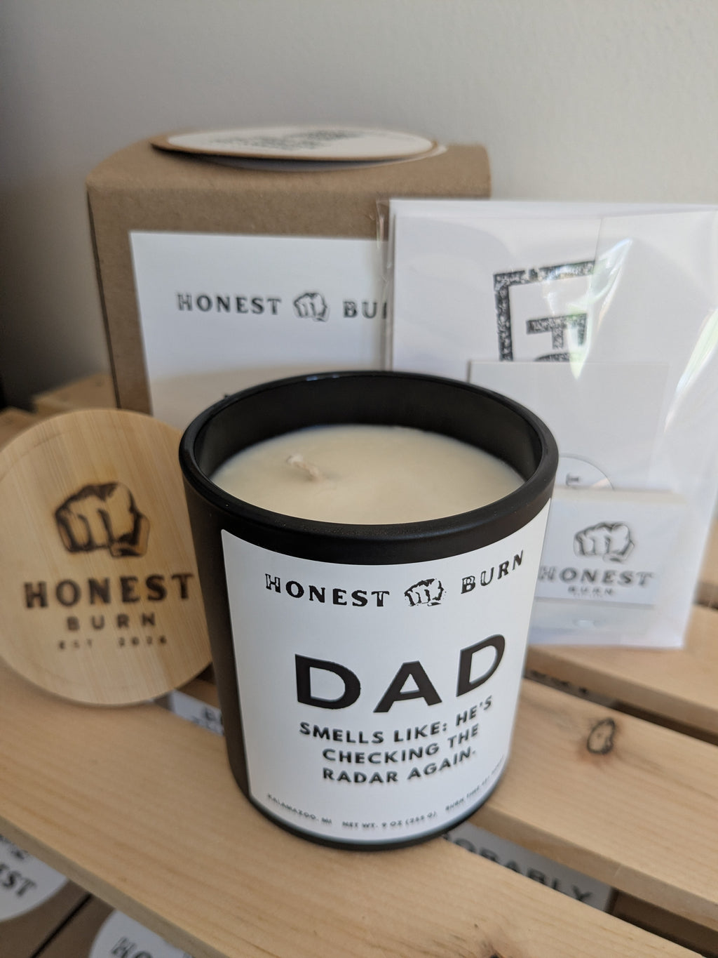 Dad Candle - checking the radar - father's day gift