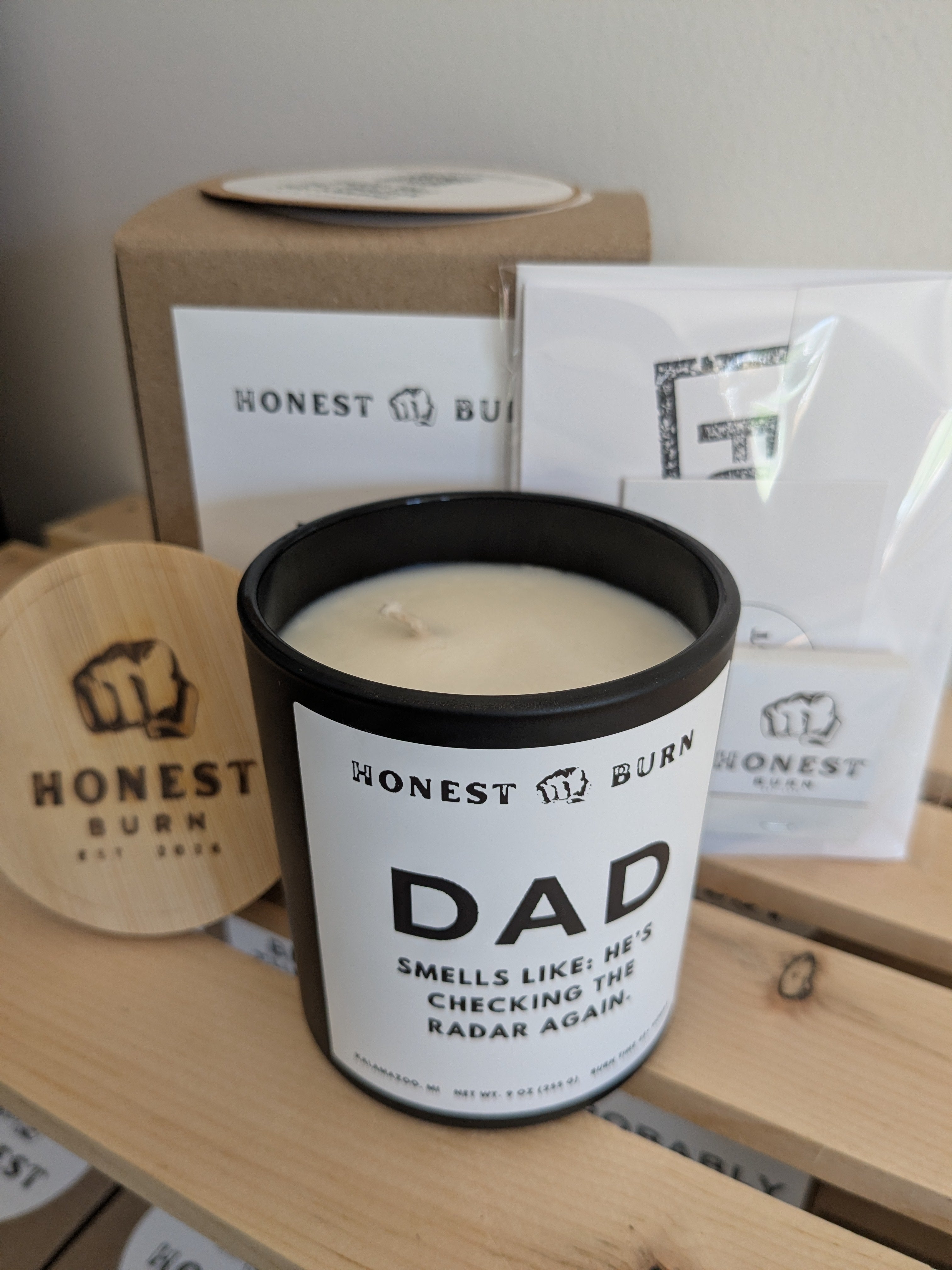Dad Candle - checking the radar - father's day gift