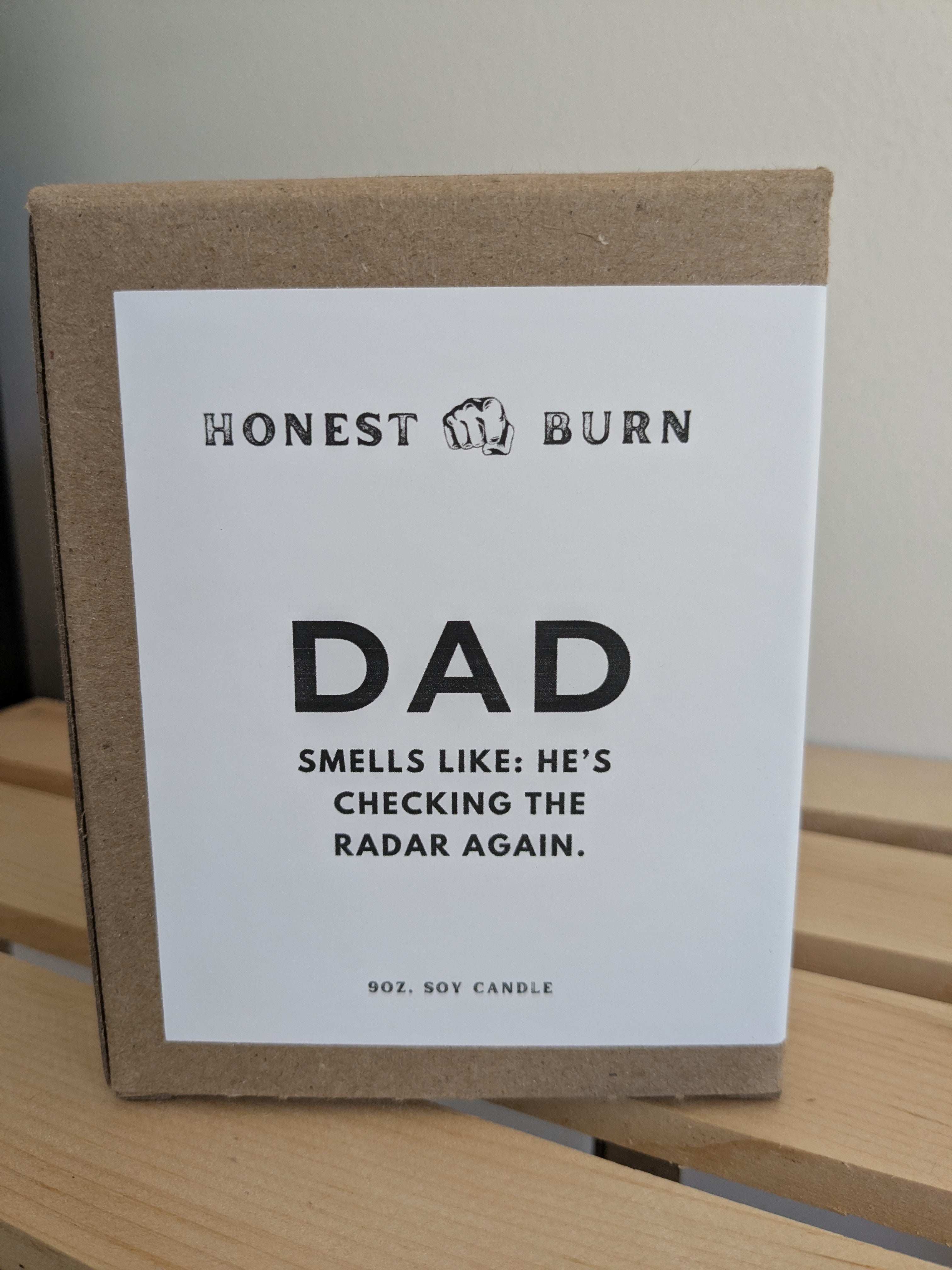 Dad Candle - checking the radar - father's day gift